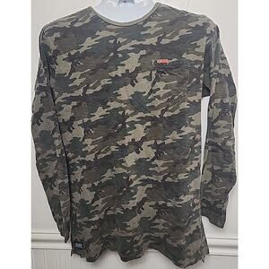 SUPERDRY Mens XL Shirt Camo Long Sleeve Crew Neck SUPER DRY ORIGINALS Cotton